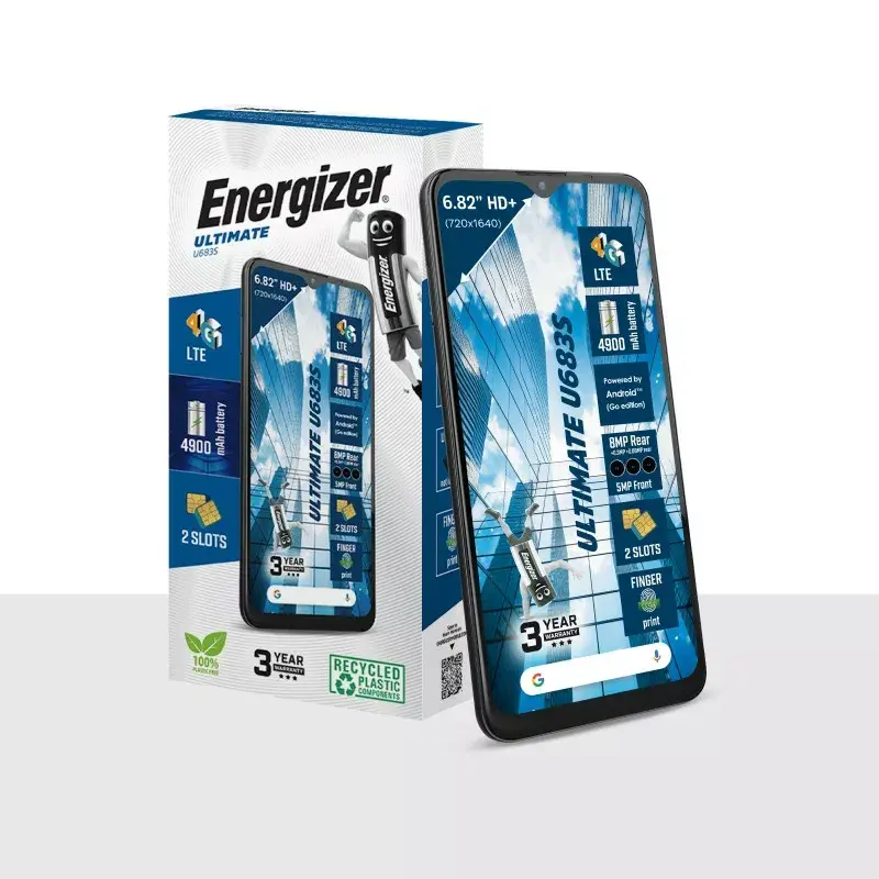 Älypuhelin Energizer U683SEU, 6,82 tuuman näyttö, 2 GB RAM, 64 GB, musta