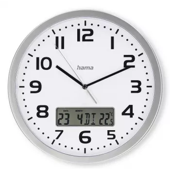 Hama 00185878 seinä-/pöytäkello analogikello pyöreä hopea, valkoinen