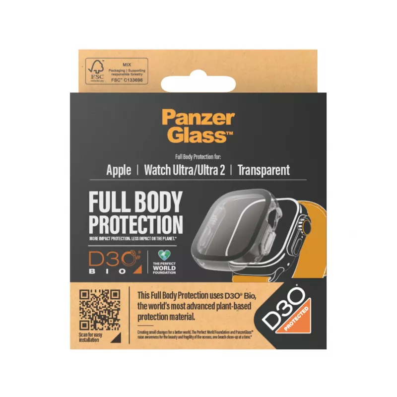 PanzerGlass ® Full Body läpinäkyvä D3O® Apple Watch Ultra | Ultra 2 | 49mm