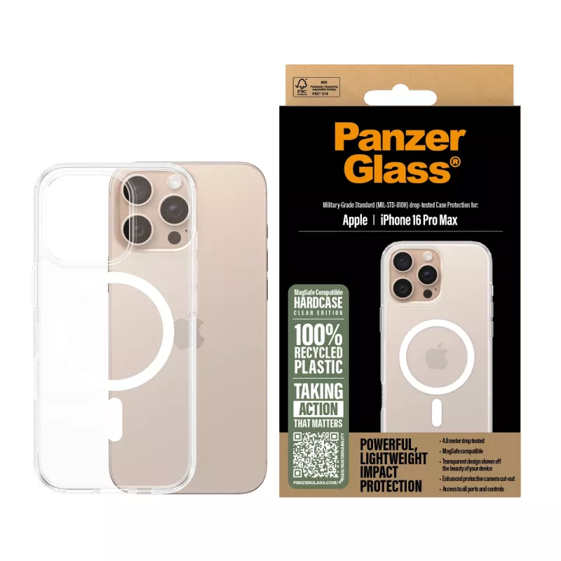 Kotelo PanzerGlass HardCase läpinäkyvä valkoisella MagSafe iPhone 16 Pro Max