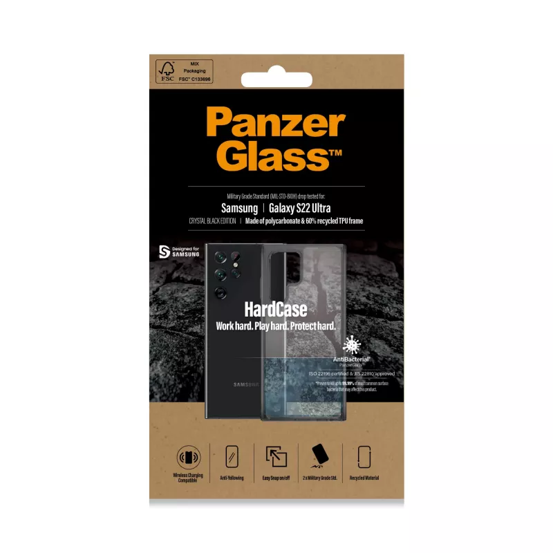 PanzerGlass® HardCase Samsung Galaxy S22 Ultra 5G – Smokey musta