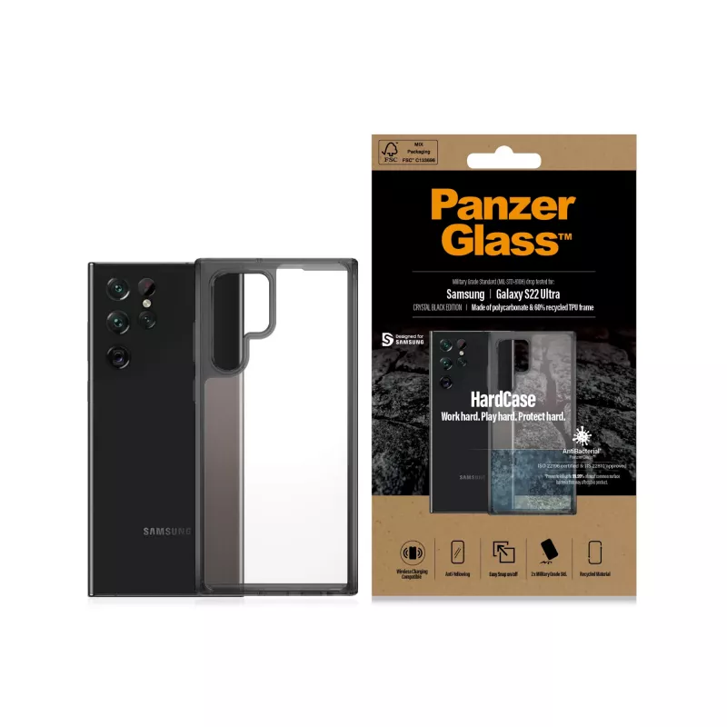 PanzerGlass® HardCase Samsung Galaxy S22 Ultra 5G – Smokey musta