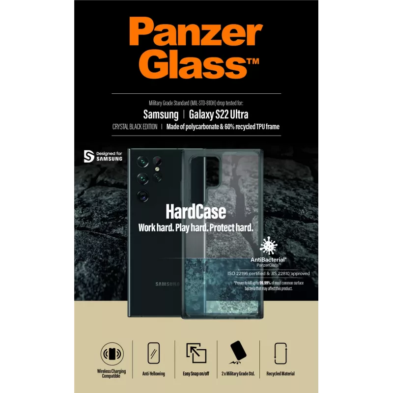 PanzerGlass® HardCase Samsung Galaxy S22 Ultra 5G – Smokey musta