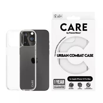 PanzerGlass CARE™ by ® Urban Combat -kotelo läpinäkyvä iPhone 15 Pro Max