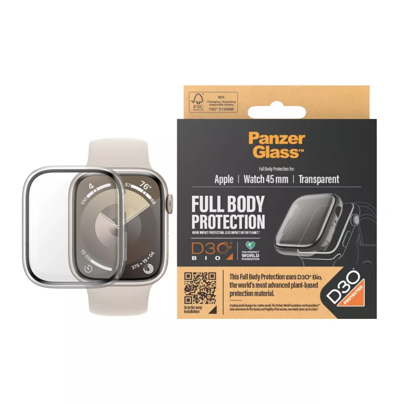 PanzerGlass ® Full Body läpinäkyvä D3O® Apple Watch Series 9 | 45 mm