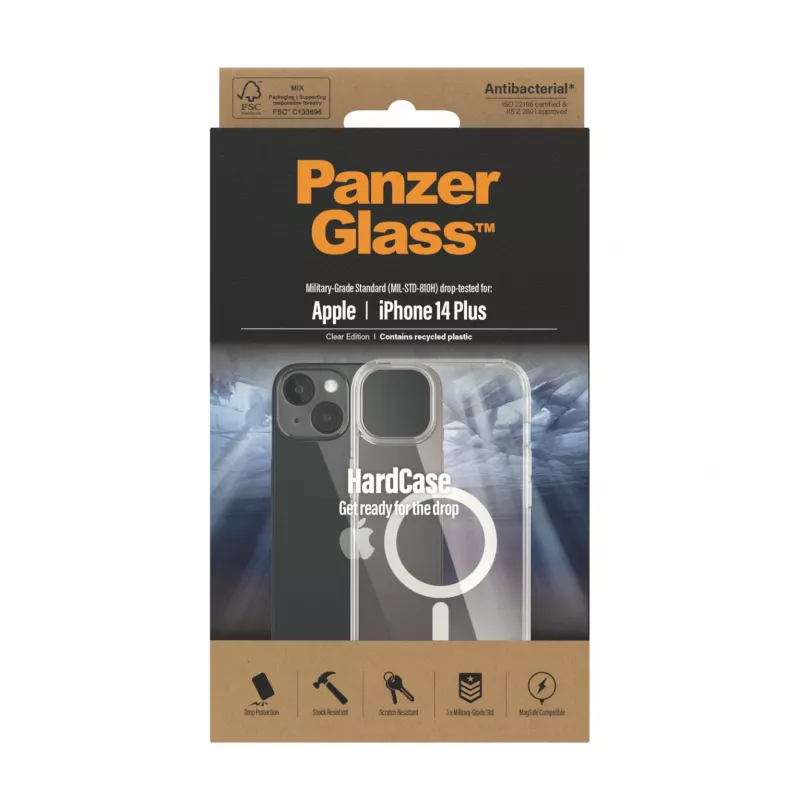 PanzerGlass ® HardCase läpinäkyvä valkoisella MagSafe iPhone 14 Plus