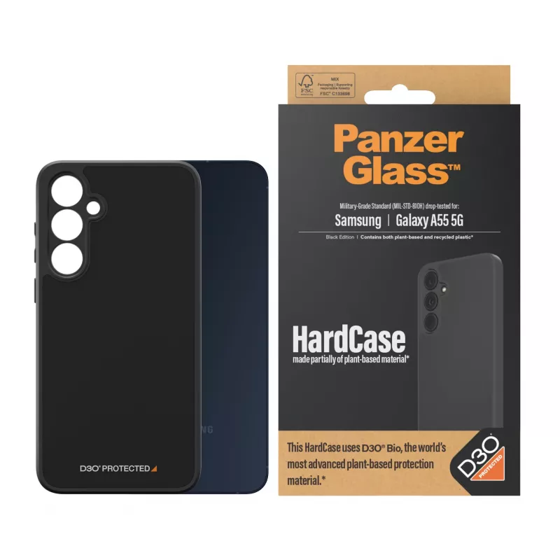 PanzerGlass ® HardCase musta D3O® Samsung Galaxy A55 5G