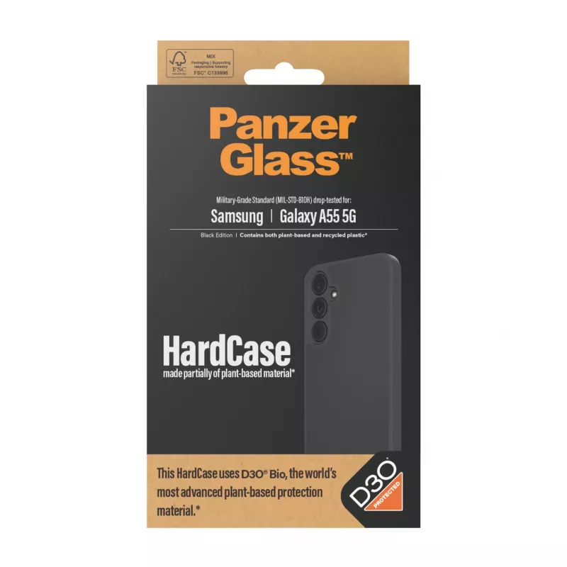 PanzerGlass ® HardCase musta D3O® Samsung Galaxy A55 5G