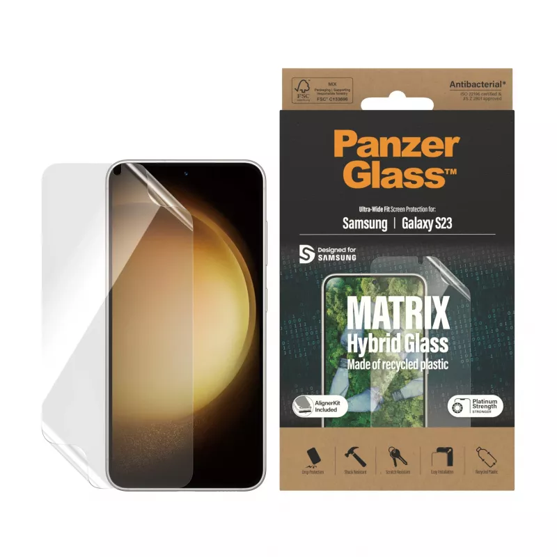 PanzerGlass ® ECO MATRIX näytönsuoja Samsung Galaxy S23 | Ultra-Wide Fit AlignerKit