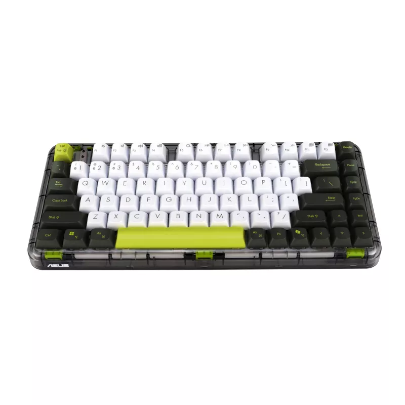 ASUS Jelly75 KD201 mekaaninen näppäimistö, 75 % asettelu, USB, RF Wireless ja Bluetooth, monivärinen