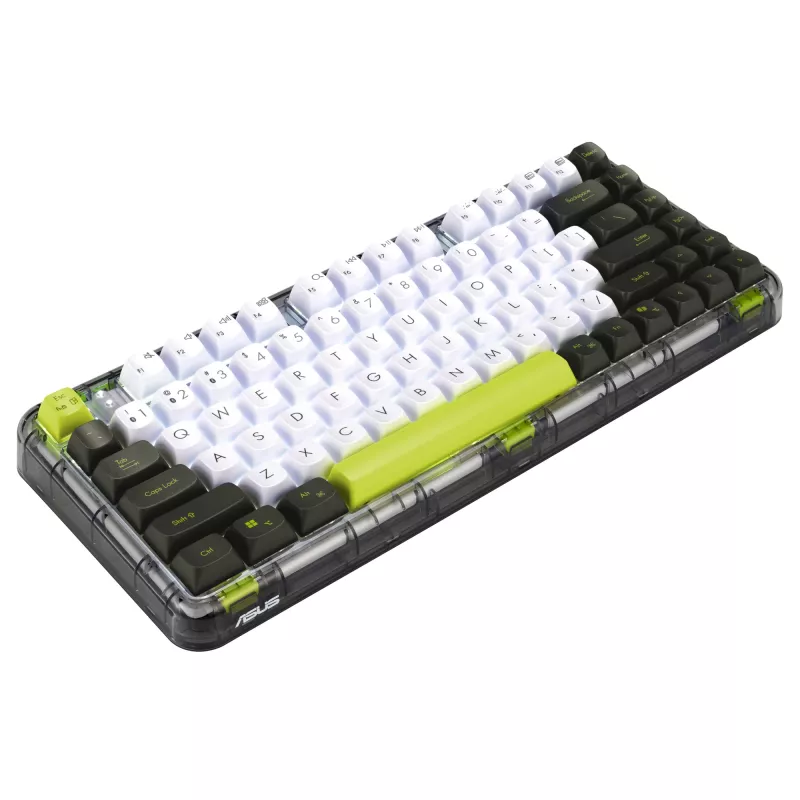 ASUS Jelly75 KD201 mekaaninen näppäimistö, 75 % asettelu, USB, RF Wireless ja Bluetooth, monivärinen