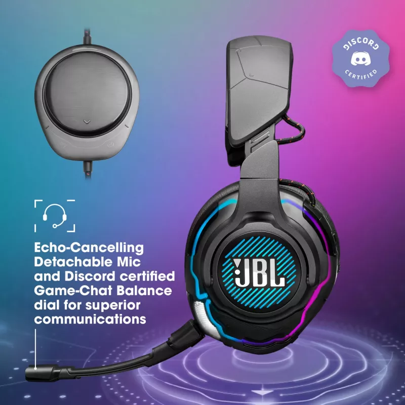 JBL Quantum One langalliset korvat peittävät pelikuulokkeet, aktiivinen melunvaimennus, USB-C, 3,5 mm, 20 - 20000 Hz, musta