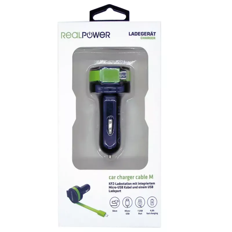 Mobiililaturi RealPower 257635 yleinen musta vihreä