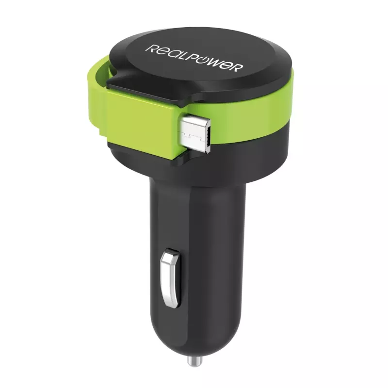 Mobiililaturi RealPower 257635 yleinen musta vihreä