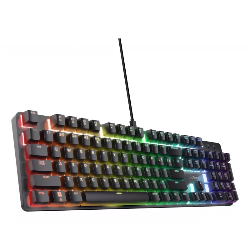 Pelausnäppäimistö Trust GXT 871 Zora mekaaninen USB RGB musta