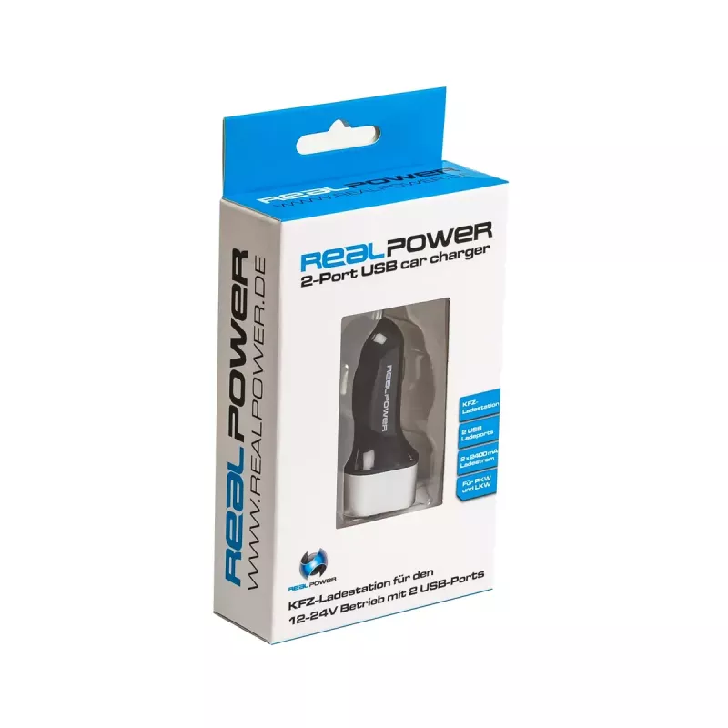 Mobiililaturi RealPower 176635 Universal musta hopea