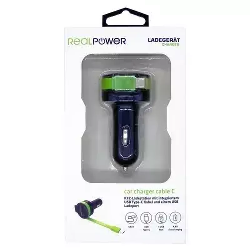 Mobiililaturi RealPower 257636 Universal musta vihreä