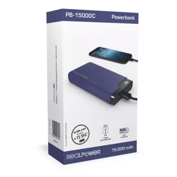 Kannettava laturi RealPower PB-15000C 15000 mAh