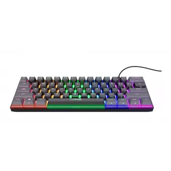 Trust GXT 867 Acira -pelinäppäimistö USB QWERTZ saksa musta harmaa 60% mekaaninen RGB