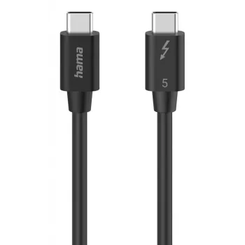 Hama USB-C Thunderbolt 5 -kaapeli 80 Gbit/s, 5 A, 240 W, 8K, 1 m