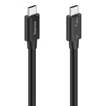 Hama USB-C Thunderbolt 5 -kaapeli 80 Gbit/s, 5 A, 240 W, 8K, 1 m