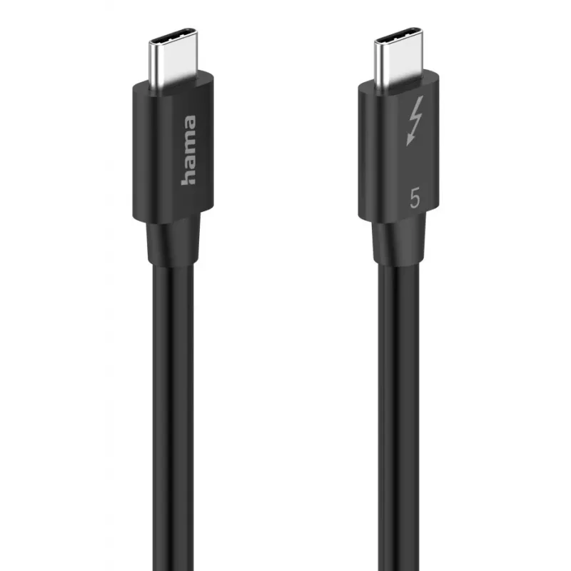 Hama USB-C Thunderbolt 5 -kaapeli 80 Gbit/s, 5 A, 240 W, 8K, 1 m