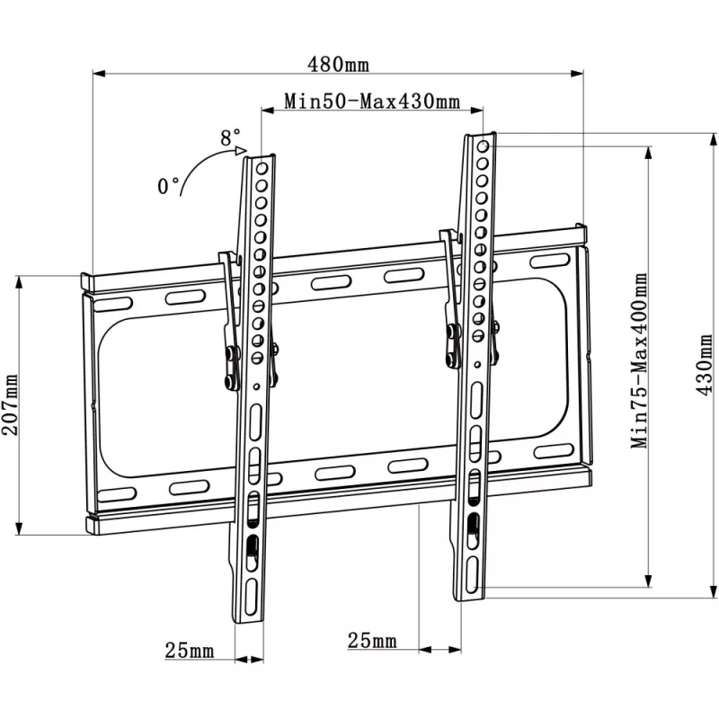 Techly ICA-PLB 261M TV-teline/jalusta 142,2 cm (56