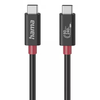 Hama USB-C-kaapeli, E-Marker, USB4 Gen4, 80 Gbit/s, 5 A, 240 W, 1,00 m