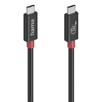 Hama USB-C-kaapeli, E-Marker, USB4 Gen4, 80 Gbit/s, 5 A, 240 W, 1,00 m