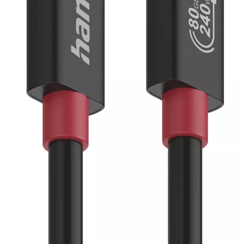 Hama USB-C-kaapeli, E-Marker, USB4 Gen4, 80 Gbit/s, 5 A, 240 W, 1,00 m