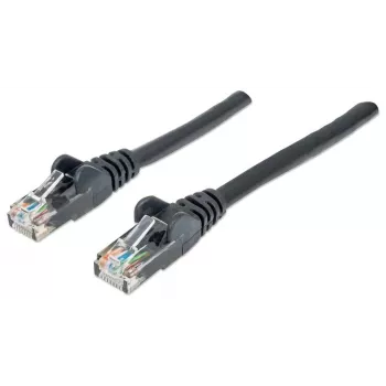Intellinet verkkopatch-kaapeli, Cat6, 1 m, musta, CCA, U/UTP, PVC, RJ45, kullatut kontaktit, salvan suojus, taittumissuoja, elinikäinen takuu