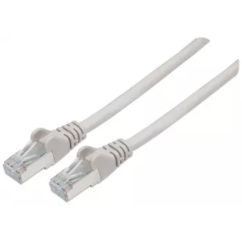Intellinet verkkopatch-kaapeli, Cat6, 0,5 m, harmaa, kupari, S/FTP, LSOH/LSZH, PVC, RJ45, kullatut kontaktit, taittumissuojus, ruiskupuristettu taittumis- ja vedonpoistokumi, elinikäinen takuu