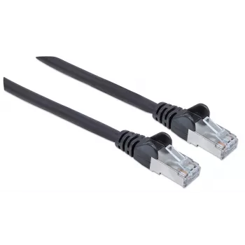 Intellinet verkkopatch-kaapeli, Cat6, 3 m, musta, kupari, S/FTP, LSOH / LSZH, PVC, RJ45, kullatut kontaktit, salvan suojus, taittumissuoja, elinikäinen takuu