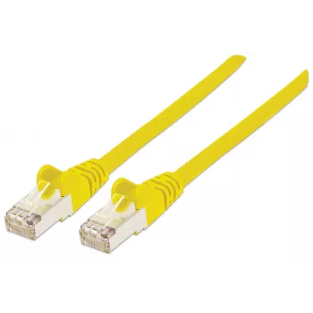 Intellinet verkkokaapeli, Cat6A, 5 m, keltainen, kupari, S/FTP, LSOH / LSZH, PVC, RJ45, kullatut kontaktit, taittumissuoja, valettu, elinikäinen takuu