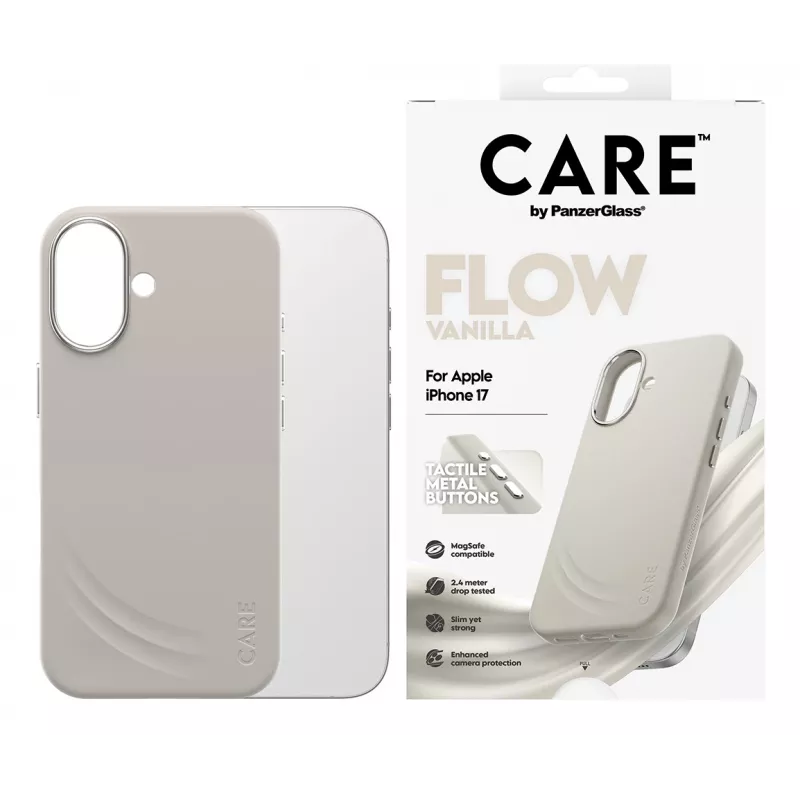 PanzerGlass CARE by ® Feature FLOW Case Vanilla MagSafe-yhteensopiva iPhone 17