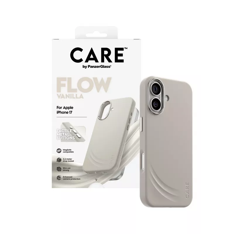 PanzerGlass CARE by ® Feature FLOW Case Vanilla MagSafe-yhteensopiva iPhone 17