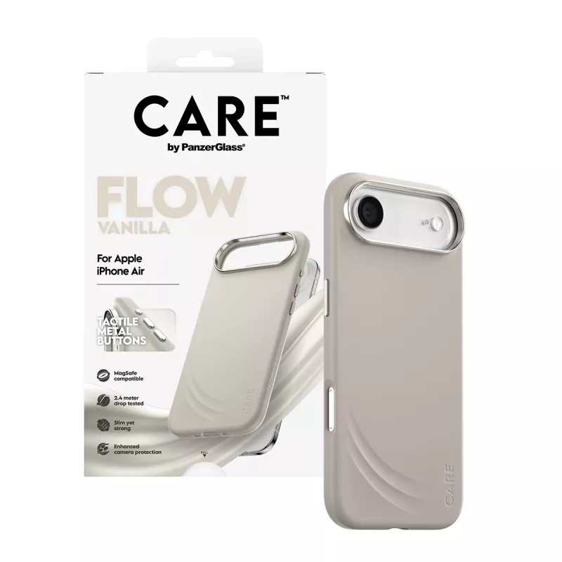 PanzerGlass CARE by Feature FLOW Case Vanilla MagSafe-yhteensopiva iPhone Air