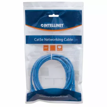 Intellinet verkkokaapeli, Cat6, 1 m, sininen, CCA, U/UTP, PVC, RJ45, kullatut kontaktit, rastnasuoja, ruiskuvalettu taittumissuoja, elinikäinen takuu