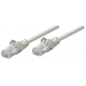 Intellinet verkkokaapeli, Cat6, 7,5 m, harmaa, CCA, U/UTP, PVC, RJ45, kullatut kontaktit, rastnasaton taittumissuoja, elinikäinen takuu