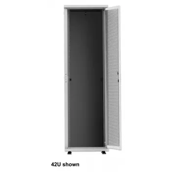 Intellinet 19 tuuman verkkokaappi – vapaasti seisova (Basic), 36U, 600x1 000 mm (leveys x syvyys), harmaa, Flatpack, max. 600 kg, yksipistelukko, yksi lukko per sivuseinä, käytettävä syvyys 123–773 mm, rack, IP20, teräs