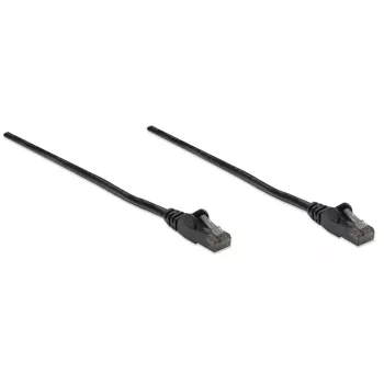 Intellinet verkkokaapeli, Cat. 6, 10 m, musta, CCA, U/UTP, PVC, RJ45, kullatut kontaktit, ilman lukituskielekettä, valettu vedonpoisto, elinikäinen takuu