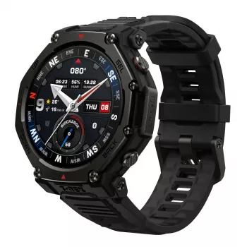 Amazfit T-rex 3 Pro 3,35 cm (1,32 tuumaa) AMOLED 44 mm digitaalinen 466 x 466 pikseliä kosketusnäyttö musta Wi-Fi GPS (satelliitti)