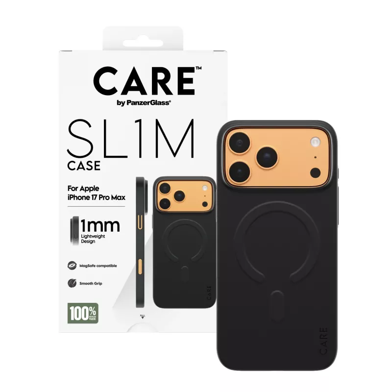 Puhelinkotelo PanzerGlass CARE™ SL1M kotelo musta MagSafe-yhteensopiva iPhone 17 Pro Max