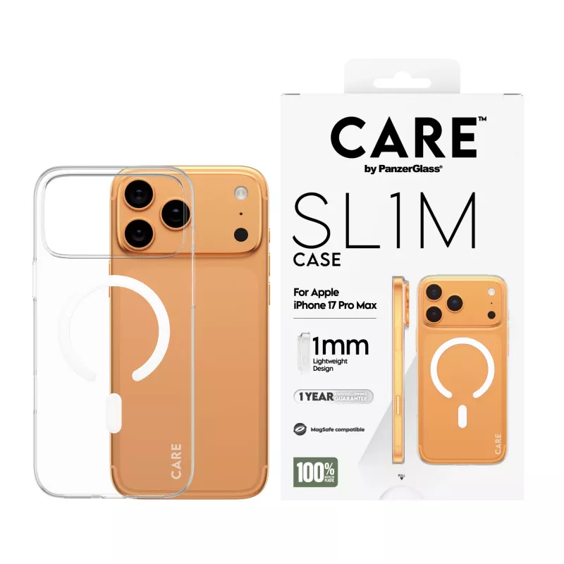 Suojakotelo PanzerGlass CARE™ SL1M kotelo läpinäkyvä MagSafe-yhteensopiva iPhone 17 Pro Max