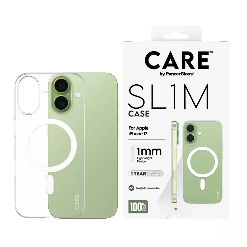 Suojakotelo PanzerGlass CARE™ SL1M kotelo läpinäkyvä MagSafe-yhteensopiva iPhone 17
