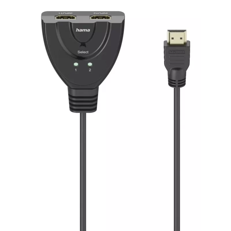 Hama 4K HDMI 2x1 kytkin, 2x HDMI-liitin - 1x HDMI-pistoke