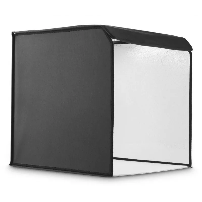 Mini-valokuvausstudio HAMA taitettava laatikko LED-rengasvalolla 50×50 cm, malli 00004664