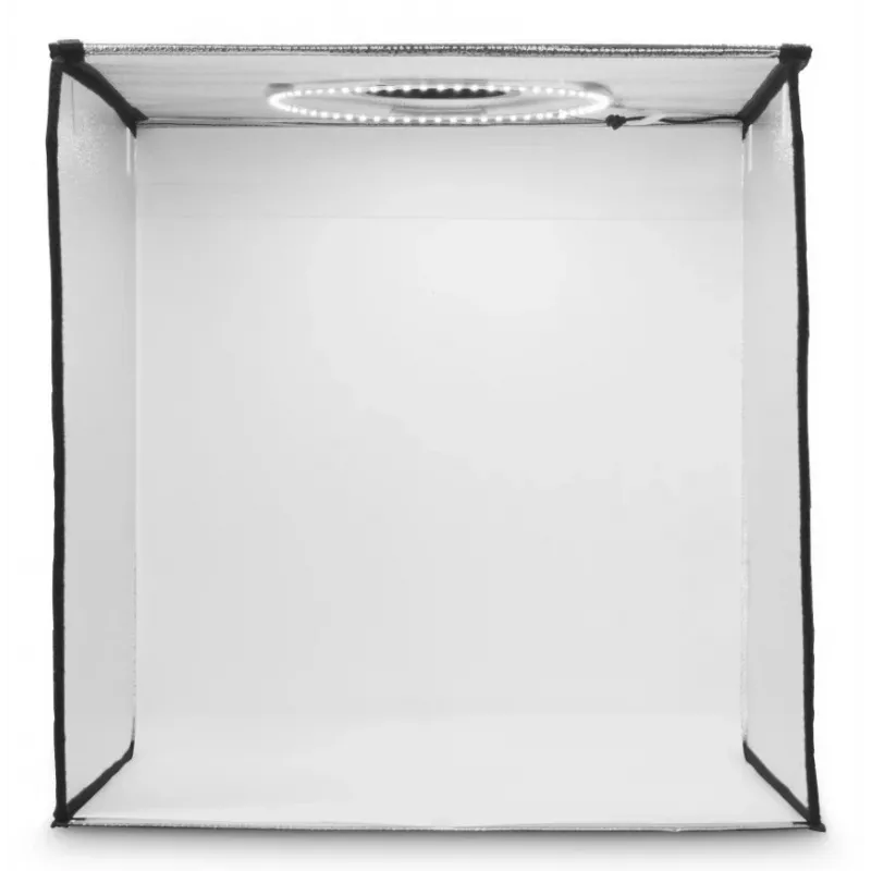 Mini-valokuvausstudio HAMA taitettava laatikko LED-rengasvalolla 50×50 cm, malli 00004664