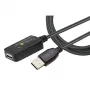 Techly IUSB-REP220TY3 USB-kaapeli USB 2.0 20 m USB A musta