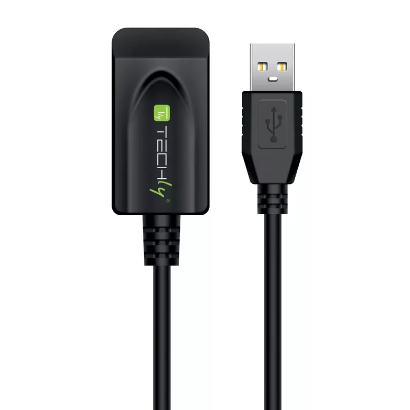 Techly IUSB-REP220TY3 USB-kaapeli USB 2.0 20 m USB A musta